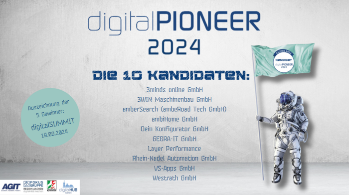 Die Kandidaten für die Auszeichnung digitalPIONEER 2024.